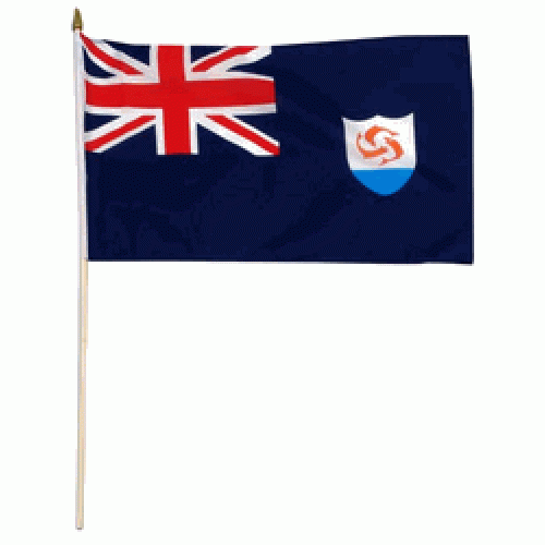 Anguilla Hand Held Waver Flag on stick 30x45cm
