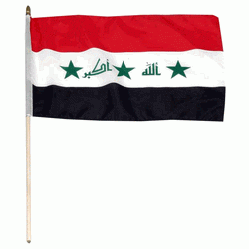 Iraq MINIATURE SMALL TABLE DESK FLAG 15CM X 10CM