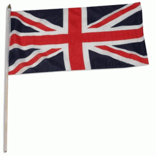 United Kingdom hand held wavers flag on plastic stick 30x45cm