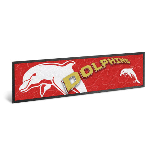Dolphins NRL Retro Rubber Back Bar Runner.