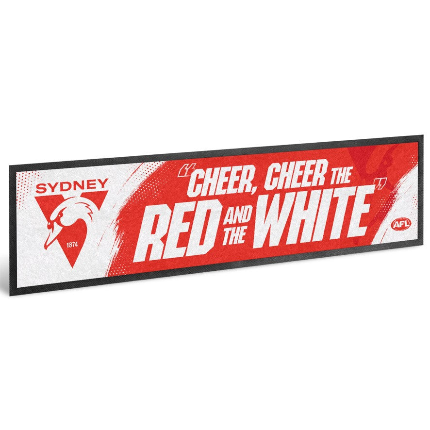 SYDNEY SWANS AFL Rubber Back Bar Runner