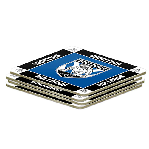 Canterbury Bulldogs NRL Team Logo Pack Of 4 Bar Accessory Coasters