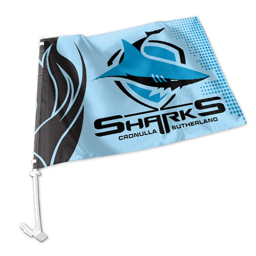 Cronulla Sharks NRL Outdoor Car Flag 38x27cm