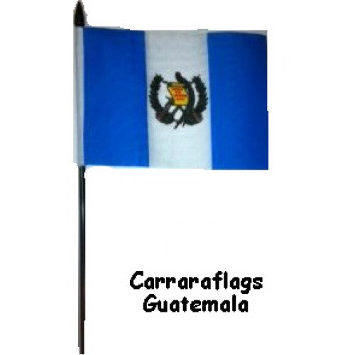 Guatemala hand held wavers flag on plastic stick 30x45cm