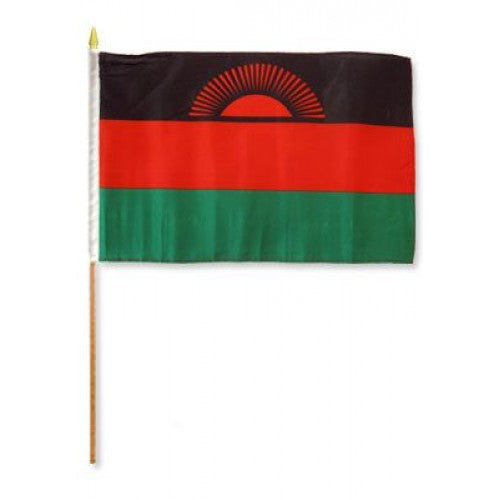 Malawi hand held wavers flag on plastic stick 30x45cm