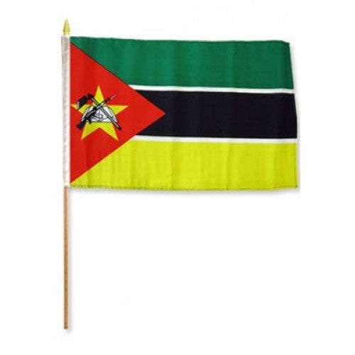 Mozambique hand held wavers flag on plastic stick 30x45cm