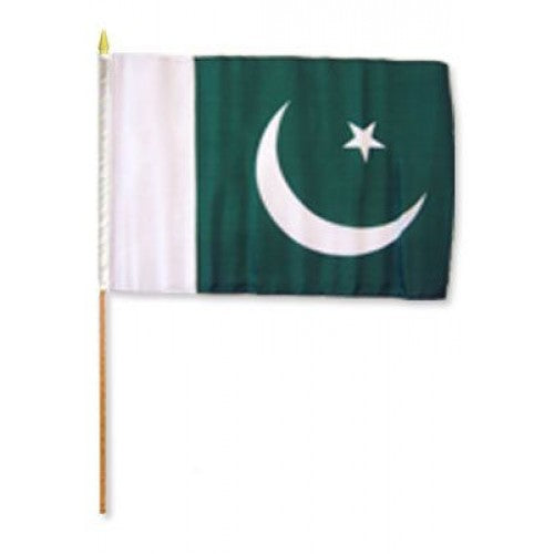 Pakistan hand held wavers flag on plastic stick 30x45cm