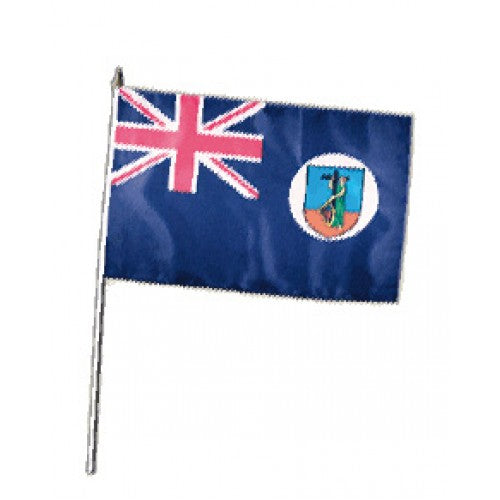 Montserrat hand held wavers flag on plastic stick 30x45cm