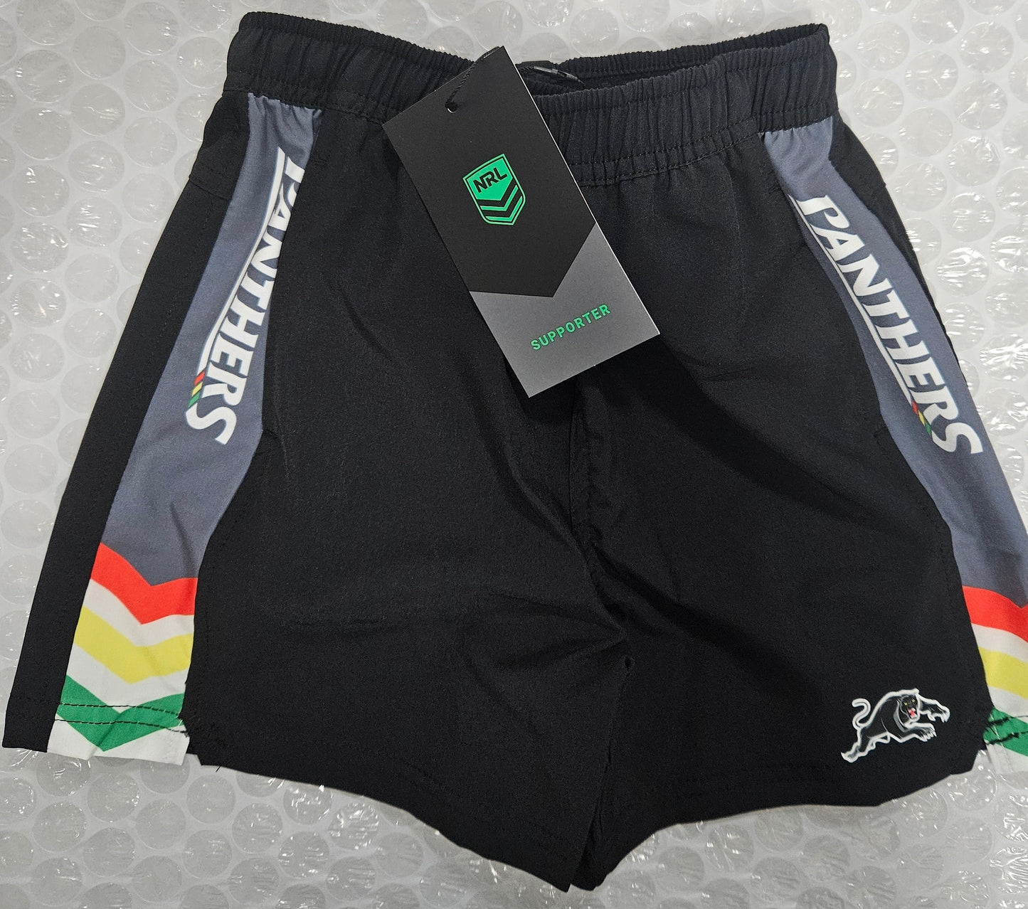 NRL TECH SHORTS PANTHERS KIDS -SIZE 6