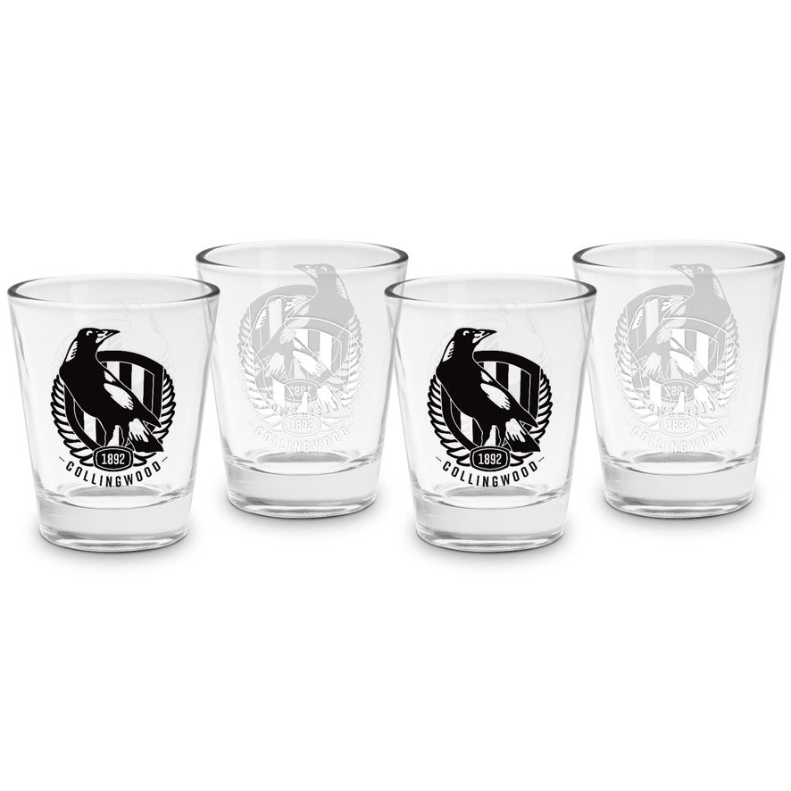 Collingwood AFL Shot Glasses Set of 4