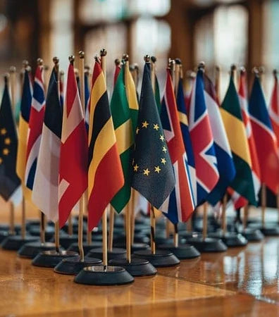 World Small Table Desk Flags & Stands