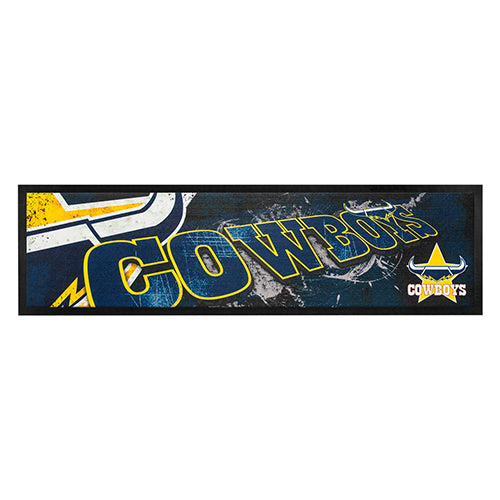 North Queensland Cowboys Retro Rubber Back Bar Runner.