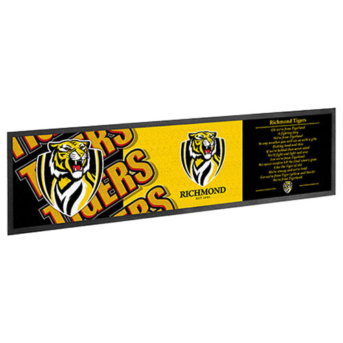 Richmond TIGERS AFL Rubber Back Bar Runner