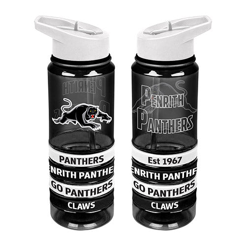 Penrith Panthers NRL Large Team Logo Tritan Plastic Drink Bottle with Bands