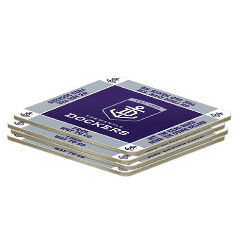 Fremantle Dockers AFL Team Logo Pack OF 4 Bar Accessory Coasters