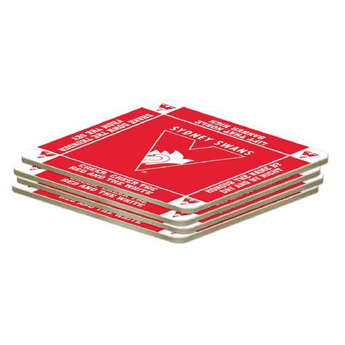 Sydney Swans AFL Team Logo Pack OF 4 Bar Accessory Coasters