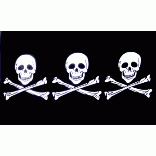 Pirate (3) Scull &amp; Crossbone in one Large Flag 150 x 90cm
