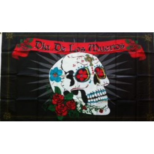 Pirate (New) Day of Dead Large Flag