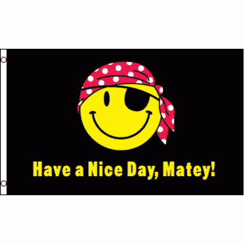 Pirate (new) smily face large flag