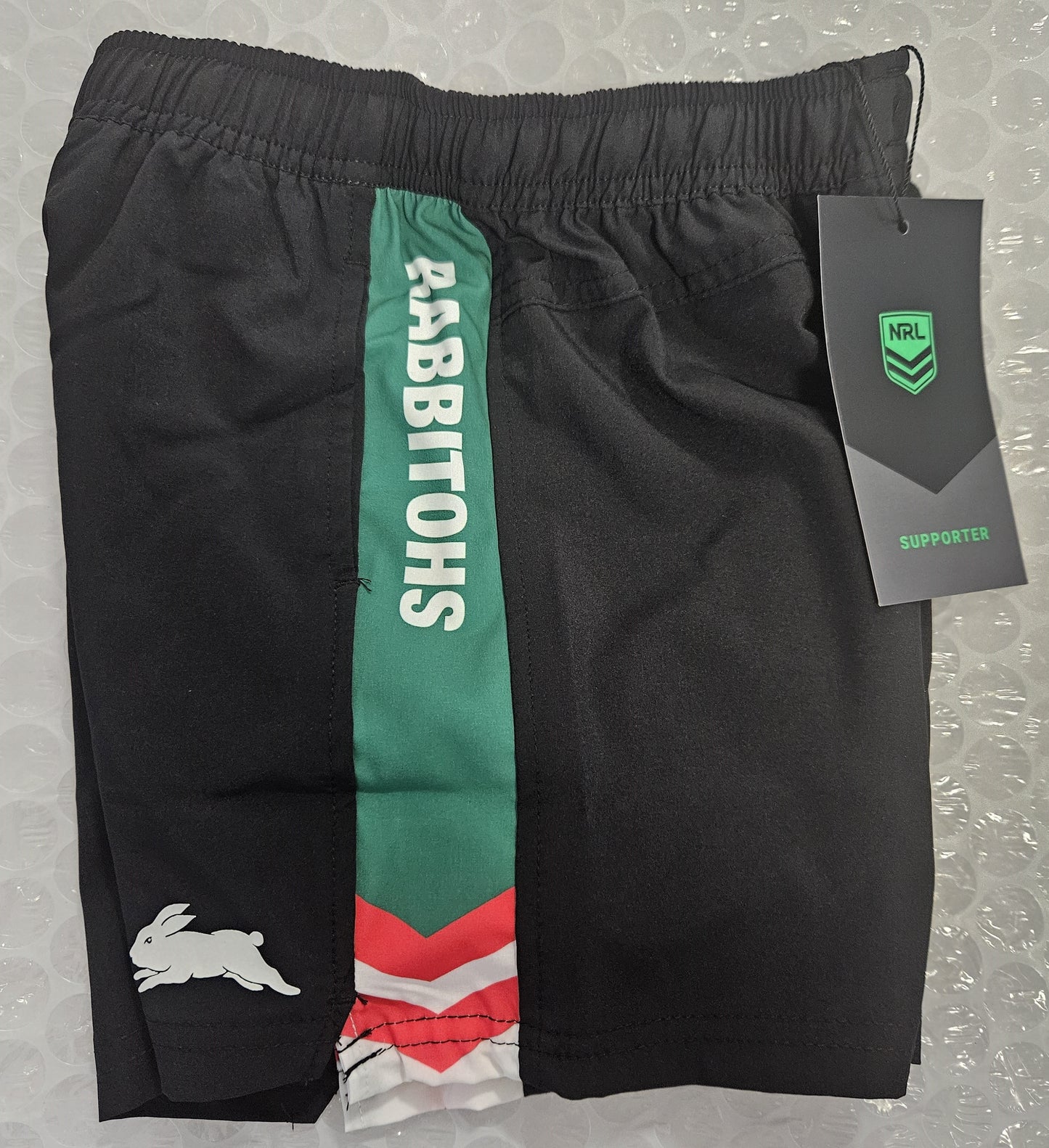 NRL TECH SHORTS RABBITOHS SIZE 10 YOUTH &KIDS