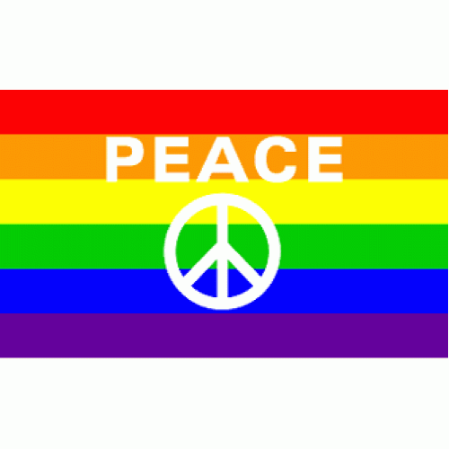 Rainbow Peace Symbol Flag 150x90cm