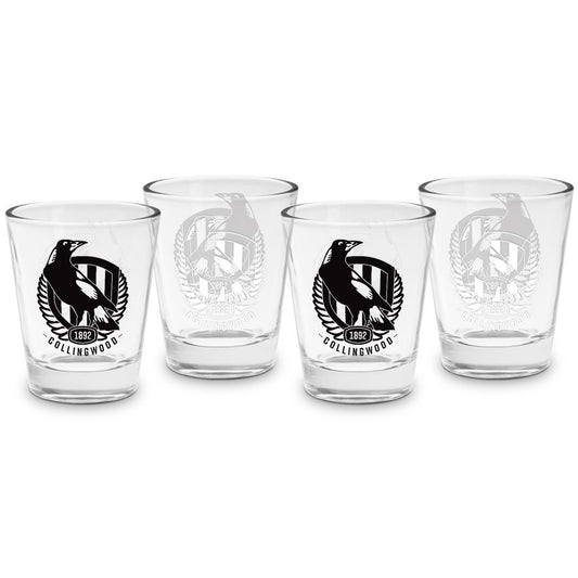 Collingwood AFL Shot Glasses Set of 4