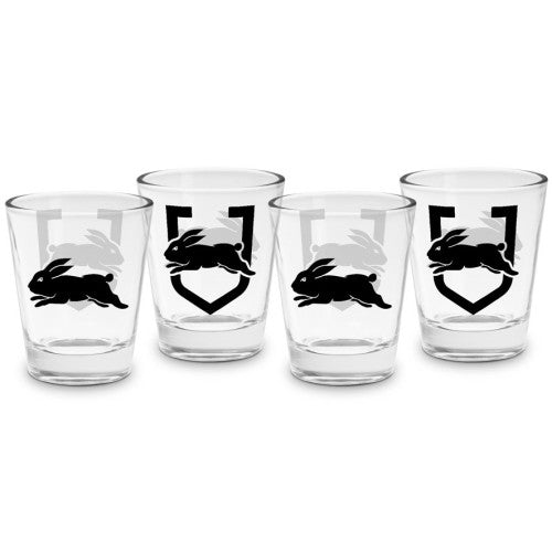 South Sydney Rabbitohs NRL Shot Glasses Set of 4