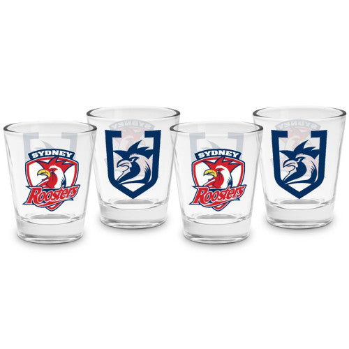 Sydney Roosters NRL Shot Glasses Set of 4