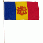 Andorra Hand Held Waver Flag on stick 30x45cm