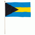 Bahamas Hand Held Waver Flag on stick 30x45cm