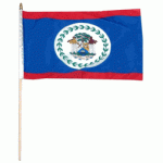 Belize hand Held Waver Flag on stick 30x45cm