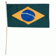 Brazil hand Held Waver Flag on stick 30x45cm