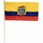 Ecuador hand held wavers flag on plastic stick 30x45cm