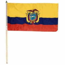 Ecuador hand held wavers flag on plastic stick 30x45cm