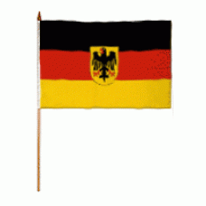 Germany / Eagle hand held wavers flag on plastic stick 30x45cm
