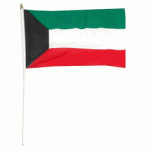 Kuwait hand held wavers flag on plastic stick 30x45cm