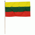 Lithuania hand held wavers flag on plastic stick 30x45cm