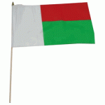 Madagascar hand held wavers flag on plastic stick 30x45cm