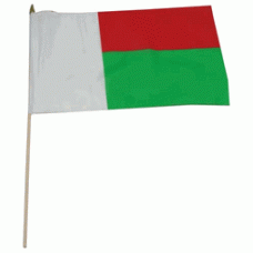 Madagascar hand held wavers flag on plastic stick 30x45cm