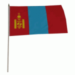 Mongolia hand held wavers flag on plastic stick 30x45cm