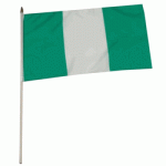 Nigeria hand held wavers flag on plastic stick 30x45cm