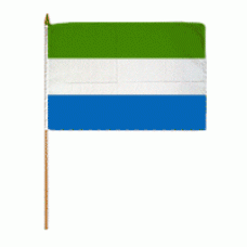 Sierra Leone hand held wavers flag on plastic stick 30x45cm