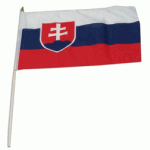Slovakia hand held wavers flag on plastic stick 30x45cm