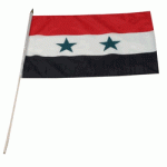 Syria hand held wavers flag on plastic stick 30x45cm