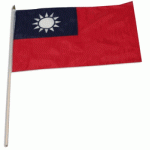 Taiwan hand held wavers flag on plastic stick 30x45cm