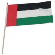 United Arab Emirates hand held wavers flag on plastic stick 30x45cm