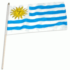 Uruguay hand held wavers flag on plastic stick 30x45cm