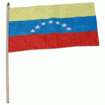 Venezuela hand held wavers flag on plastic stick 30x45cm