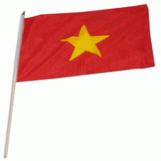 Vietnam hand held wavers flag on plastic stick 30x45cm