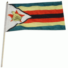 Zimbabwe hand held wavers flag on plastic stick 30x45cm
